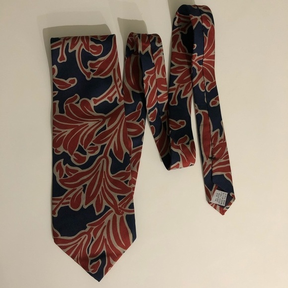 Bill Robinson Silk Tie Navy Blue And Red - Picture 2 of 4